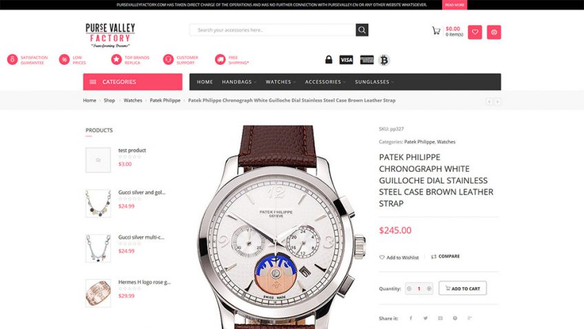 Pursevalley.cn - Replica Watch Site Review